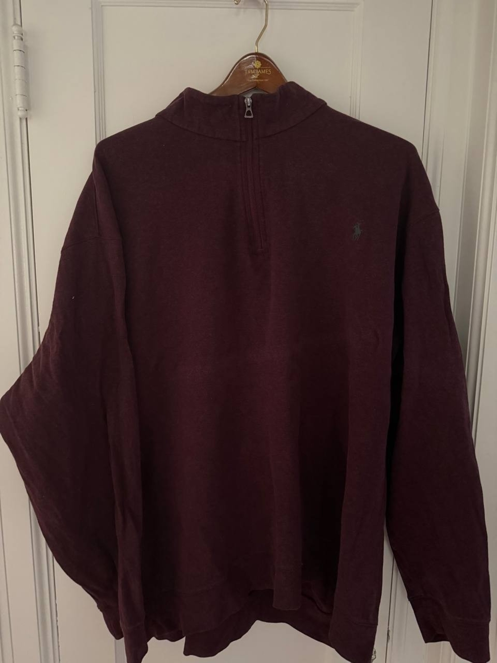 Polo by Ralph Lauren Men’s Maroon Half-Zip Sweater